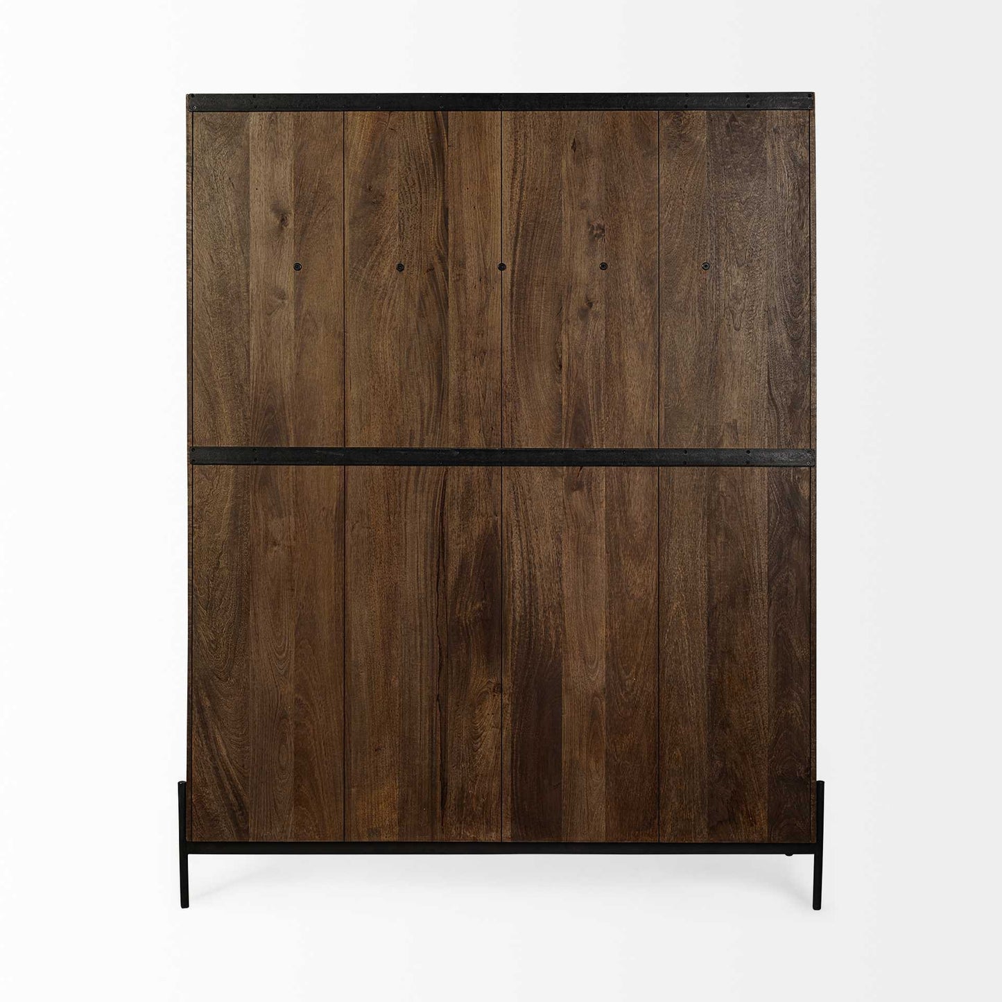 Perchero de madera color marrón crema con asiento forrado en tela y almacenamiento