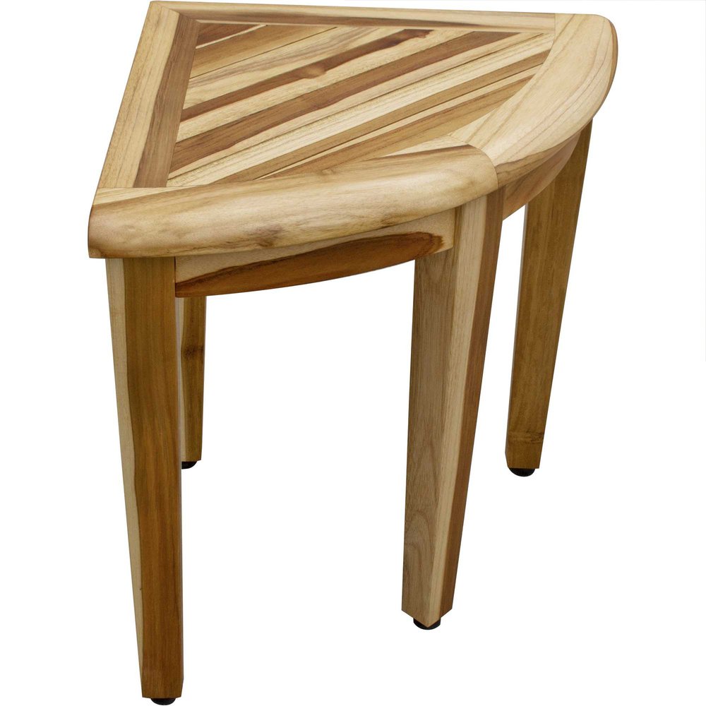 Banco de ducha esquinero de teca natural de 23"