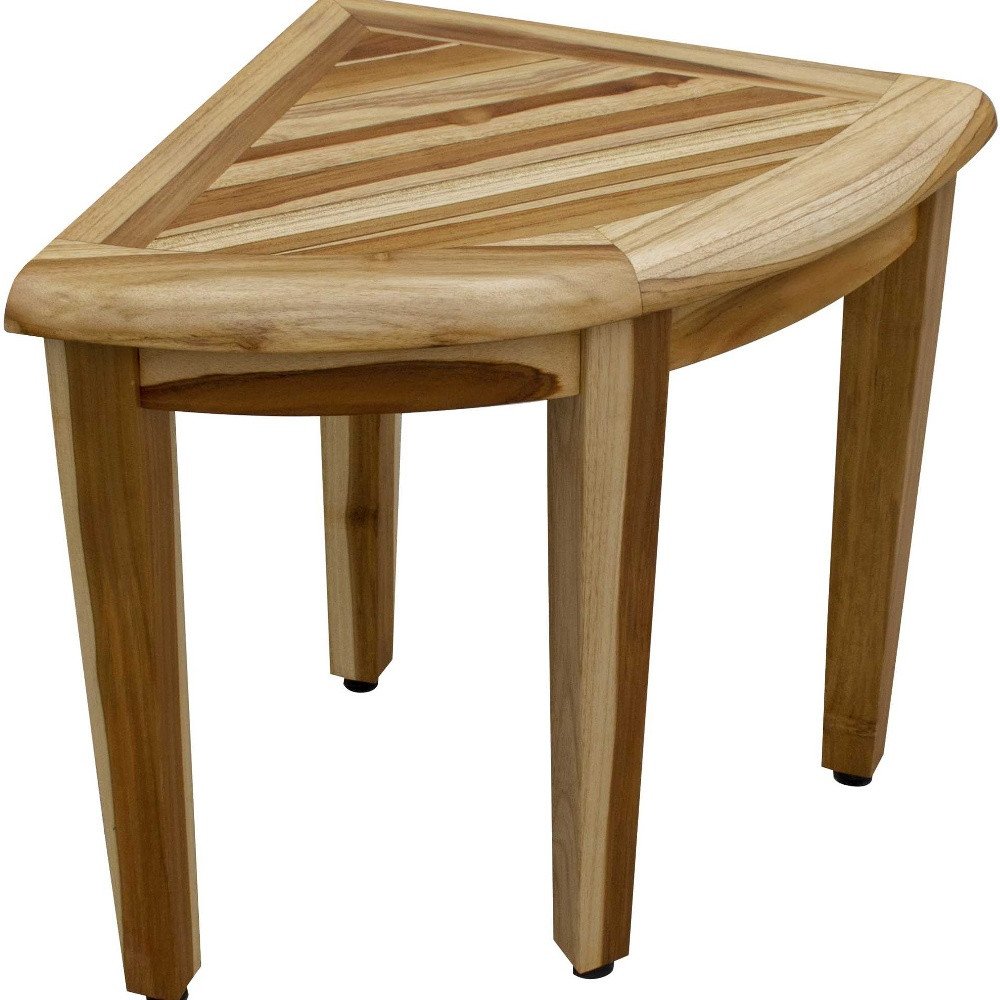 Banco de ducha esquinero de teca natural de 23"