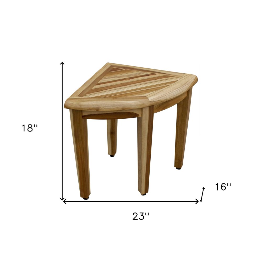 Banco de ducha esquinero de teca natural de 23"