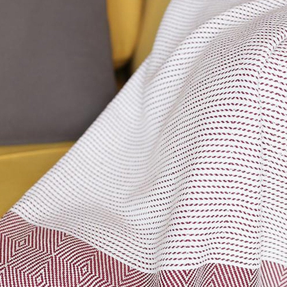 Mantas de algodón turco tejidas a mano de 180 cm en color rojo