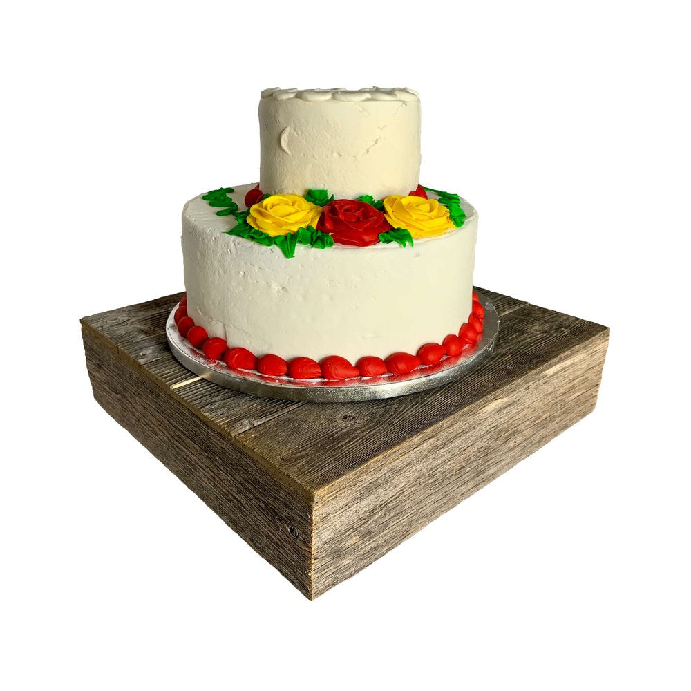 Soporte para tartas de color gris desgastado natural