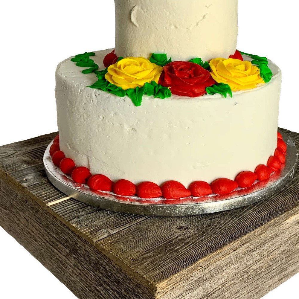 Soporte para tartas de color gris desgastado natural