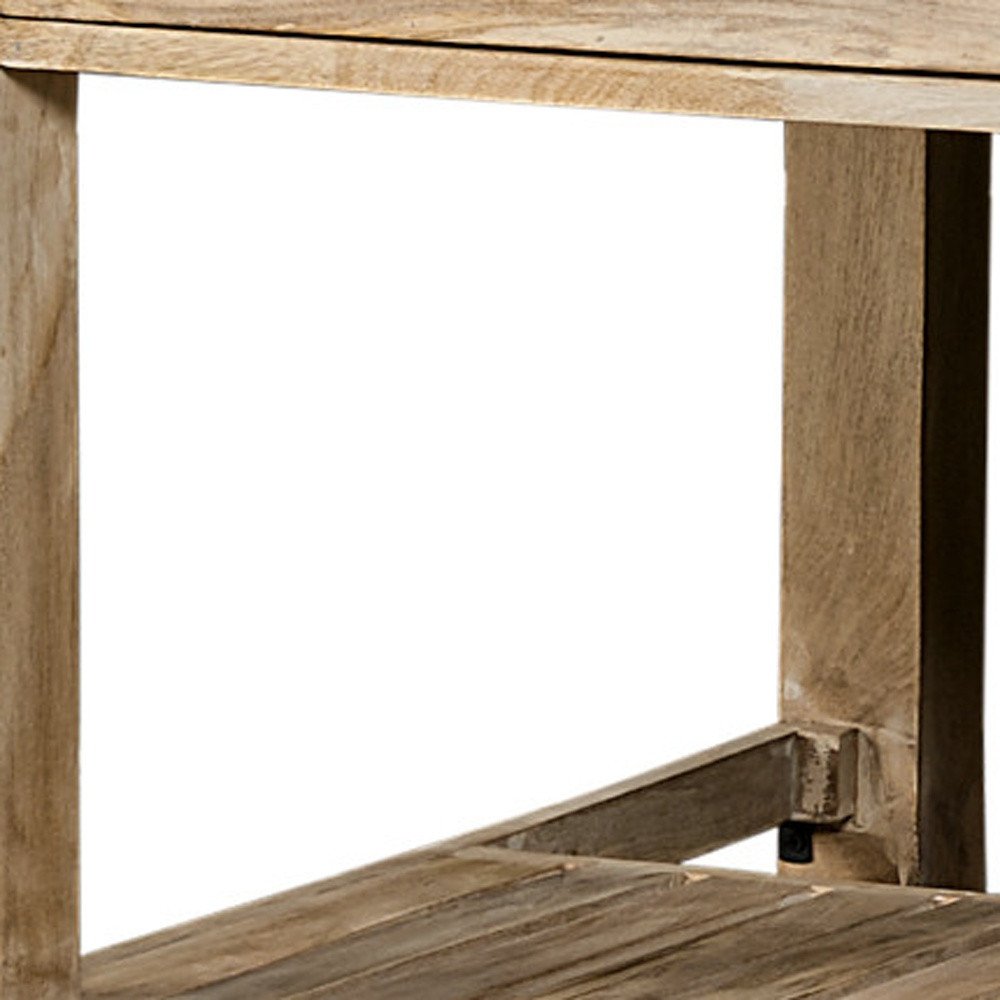 Isla de cocina rodante de madera maciza natural de 32" con espacio de almacenamiento