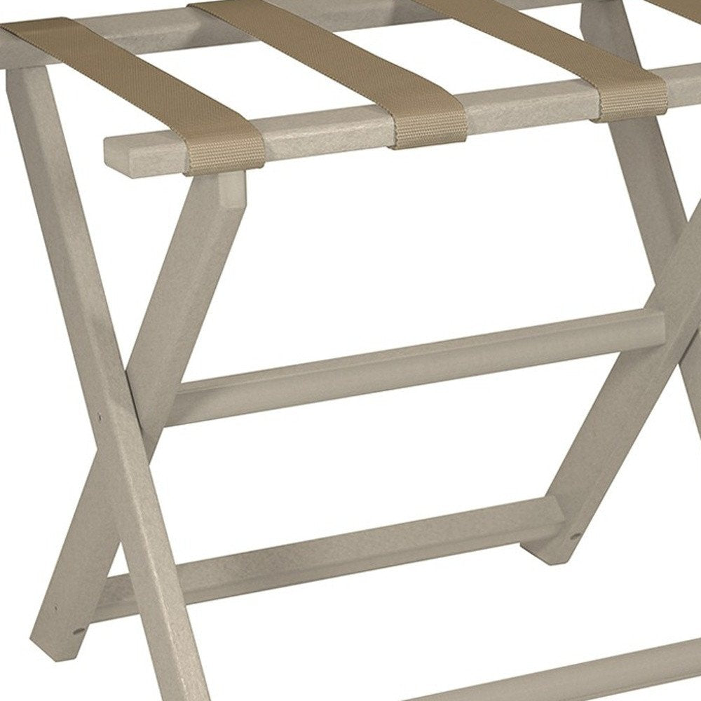 Portaequipajes plegable ecológico en color topo con correas color tostado oscuro