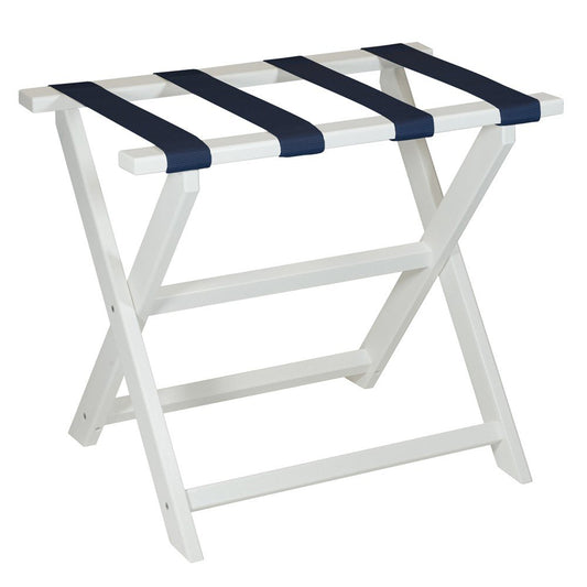 Portaequipajes plegable ecológico blanco con correas azul marino