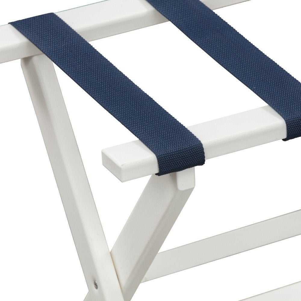 Portaequipajes plegable ecológico blanco con correas azul marino