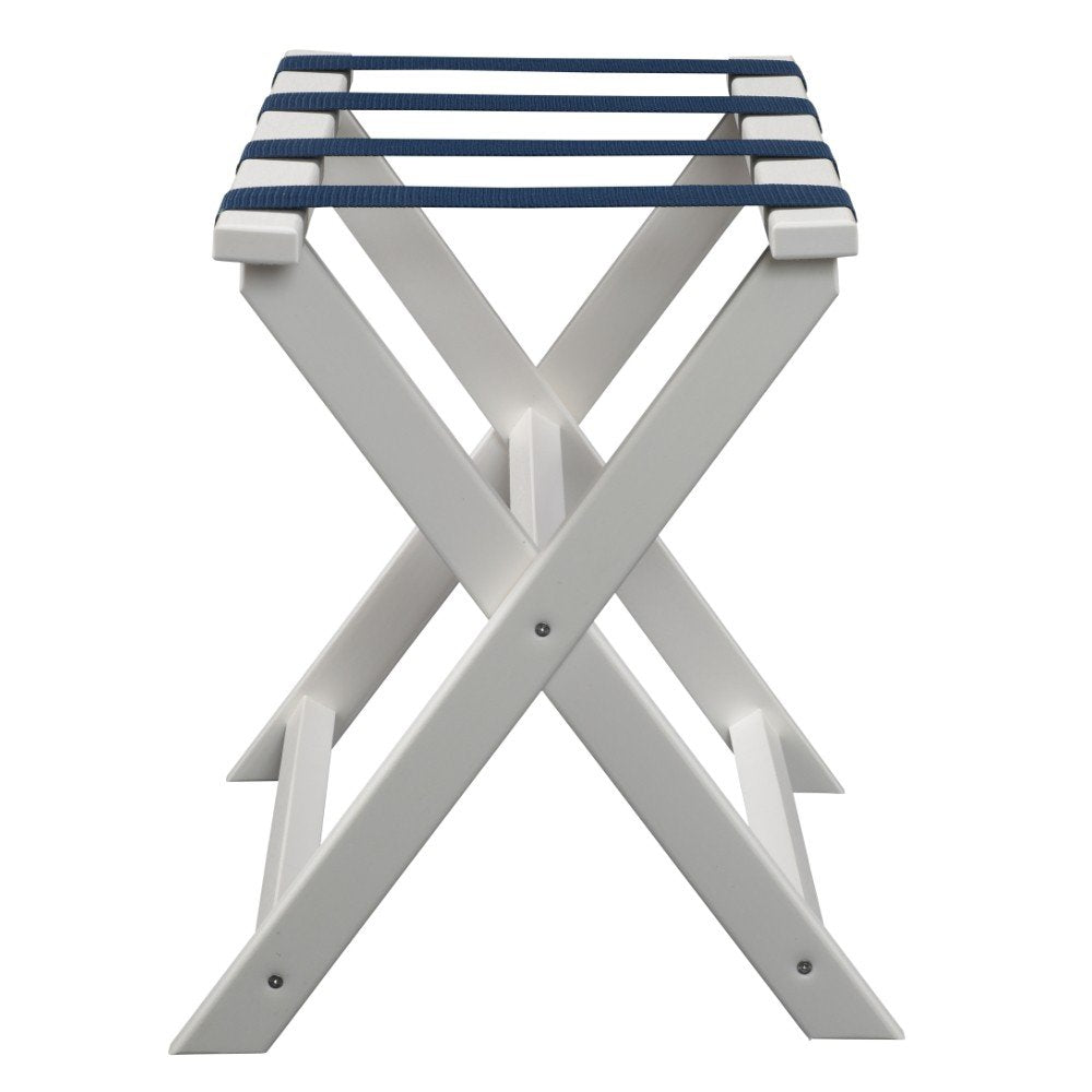 Portaequipajes plegable ecológico blanco con correas azul marino