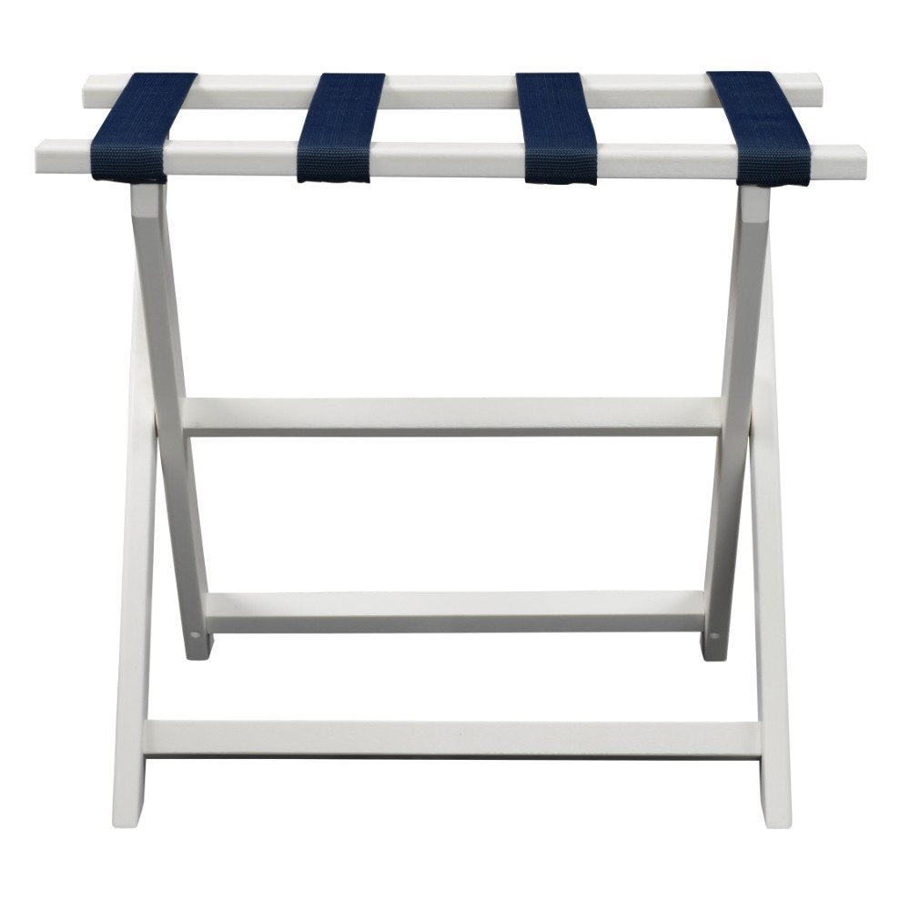 Portaequipajes plegable ecológico blanco con correas azul marino