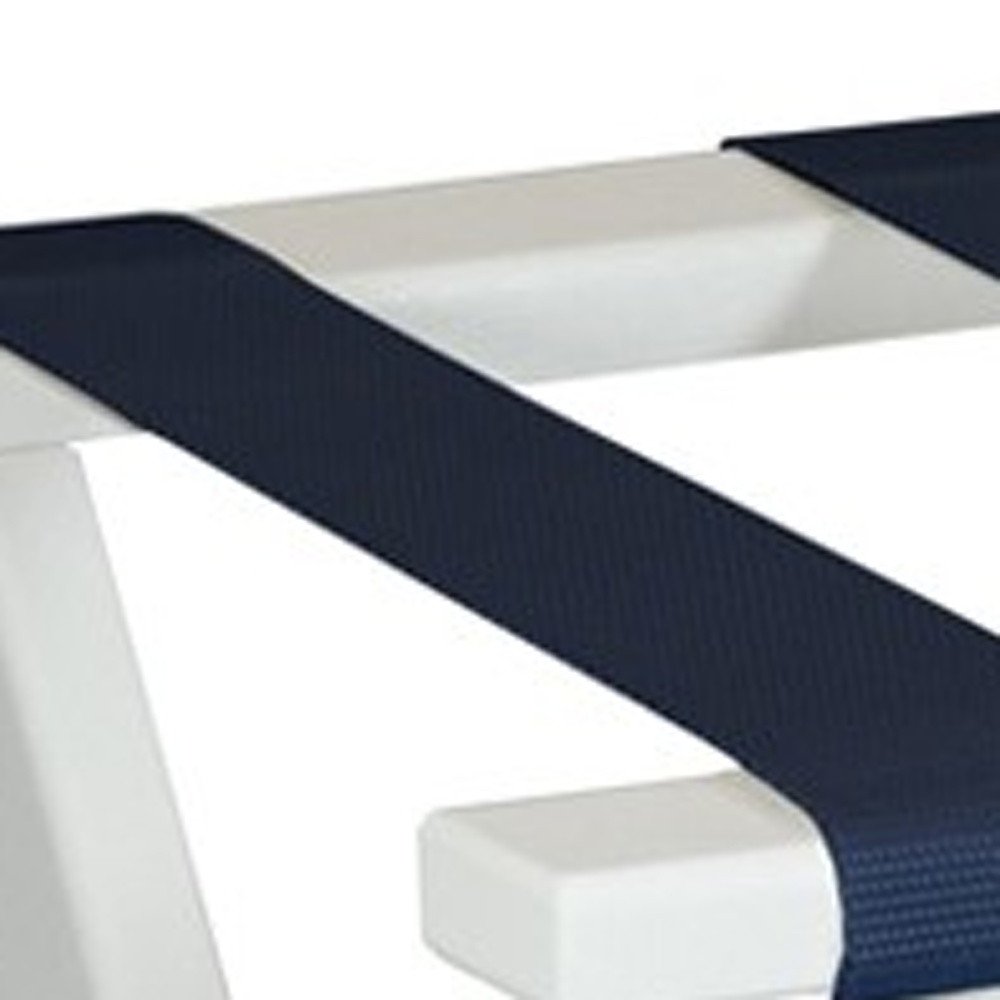 Portaequipajes plegable ecológico blanco con correas azul marino