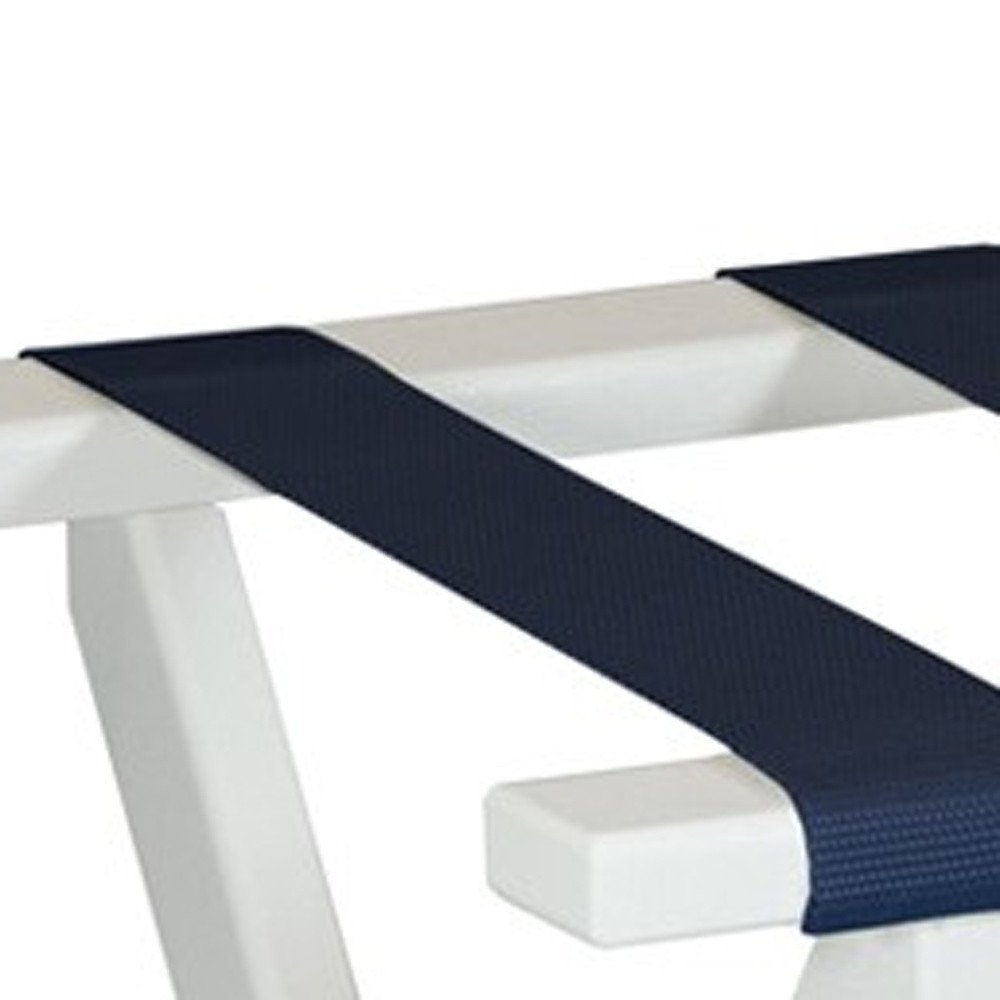 Portaequipajes plegable ecológico blanco con correas azul marino