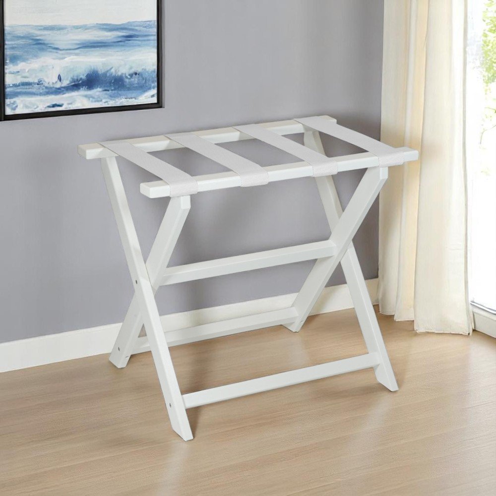 Portaequipajes plegable ecológico blanco con correas blancas
