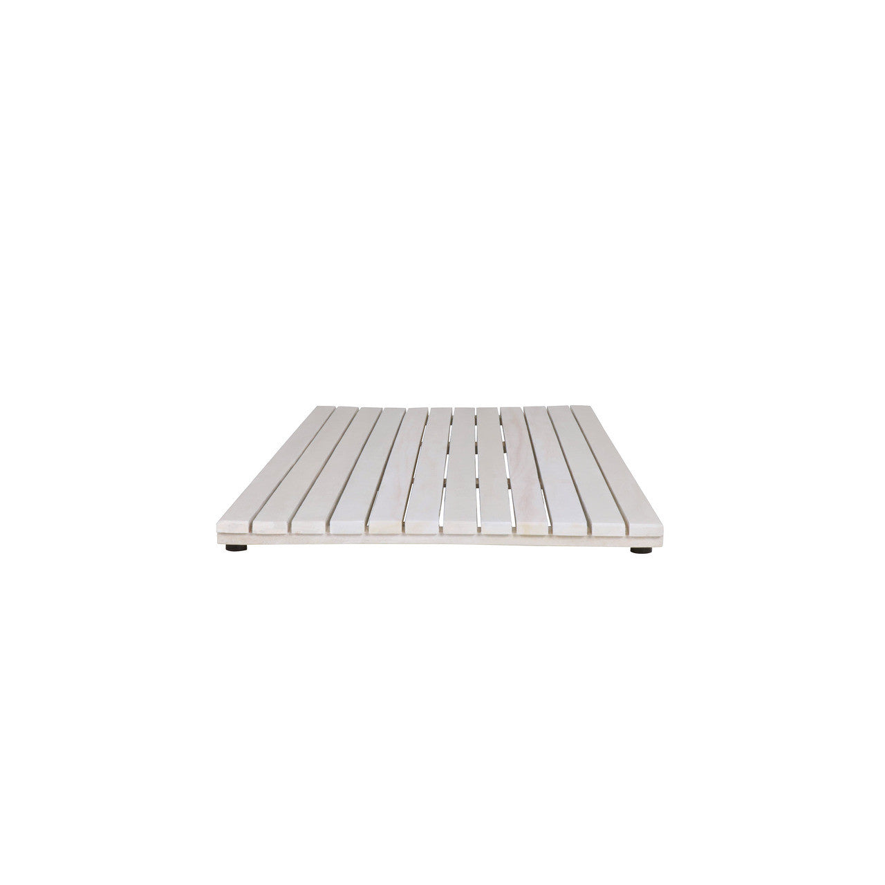 Alfombra de baño antideslizante de listones de teca blanca de 40"