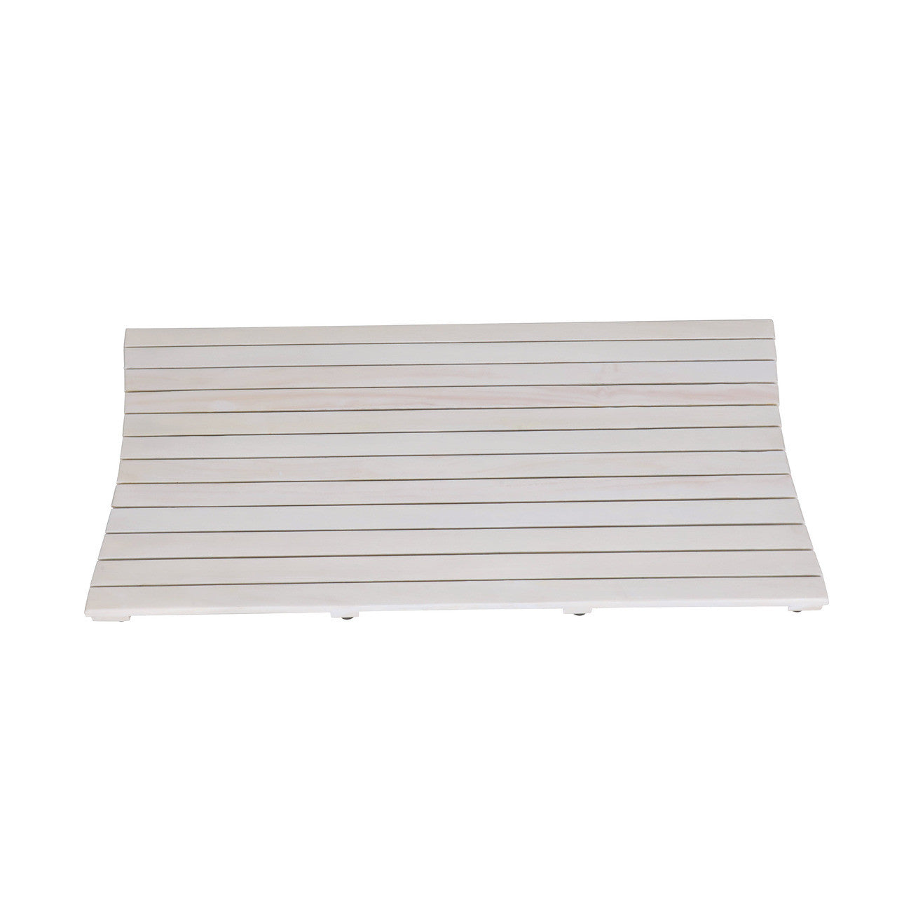 Alfombra de baño antideslizante de listones de teca blanca de 40"