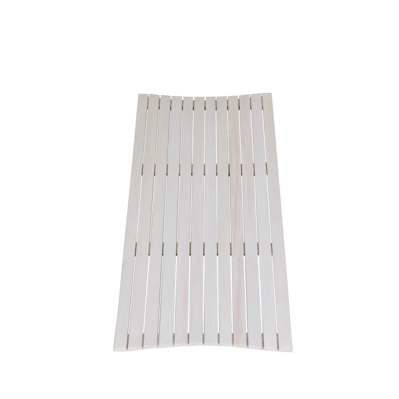 Alfombra de baño antideslizante de listones de teca blanca de 40"