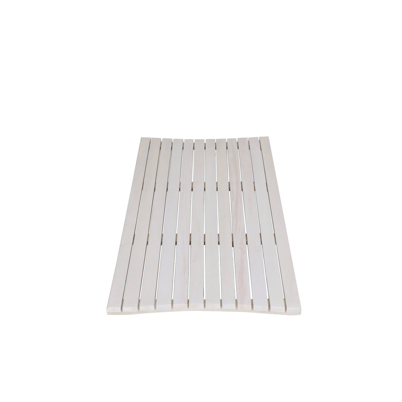 Alfombra de baño antideslizante de listones de teca blanca de 40"