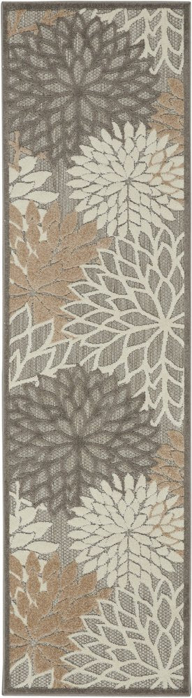 10' Gray And Ivory Indoor Outdoor Area Rug