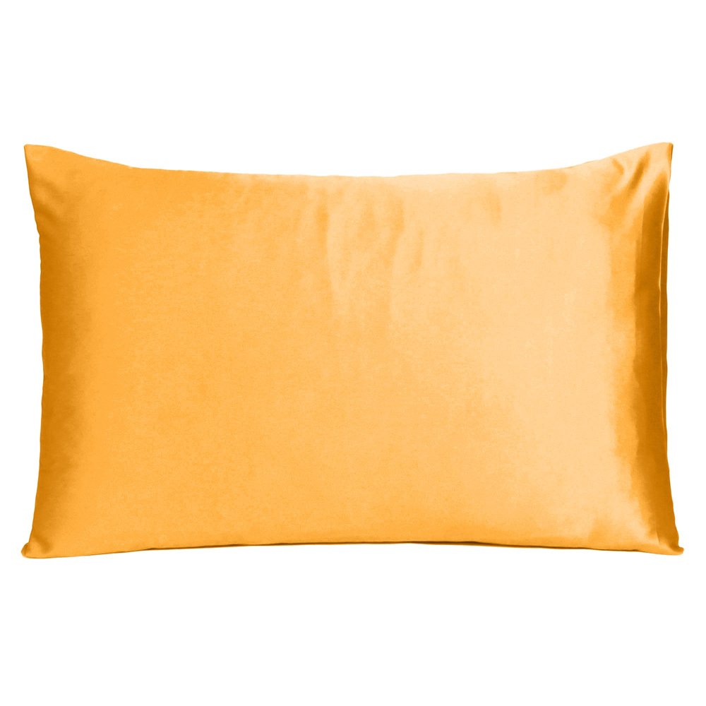 Funda de almohada tamaño king de satén sedoso de ensueño color albaricoque
