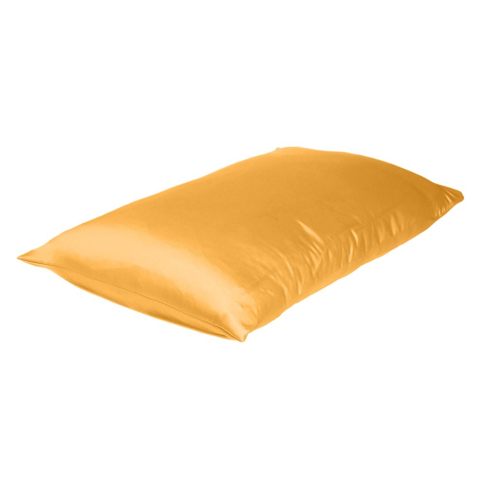 Funda de almohada tamaño king de satén sedoso de ensueño color albaricoque