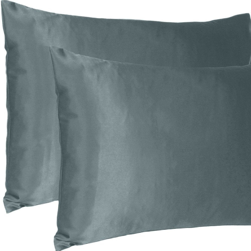 Two Piece Gray Satin