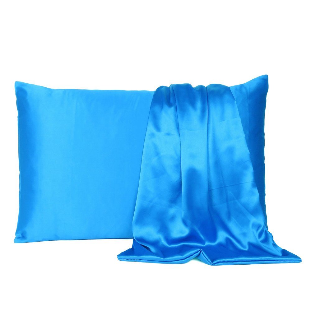 Juego de 2 fundas de almohada tamaño queen de satén sedoso Blue Dreamy
