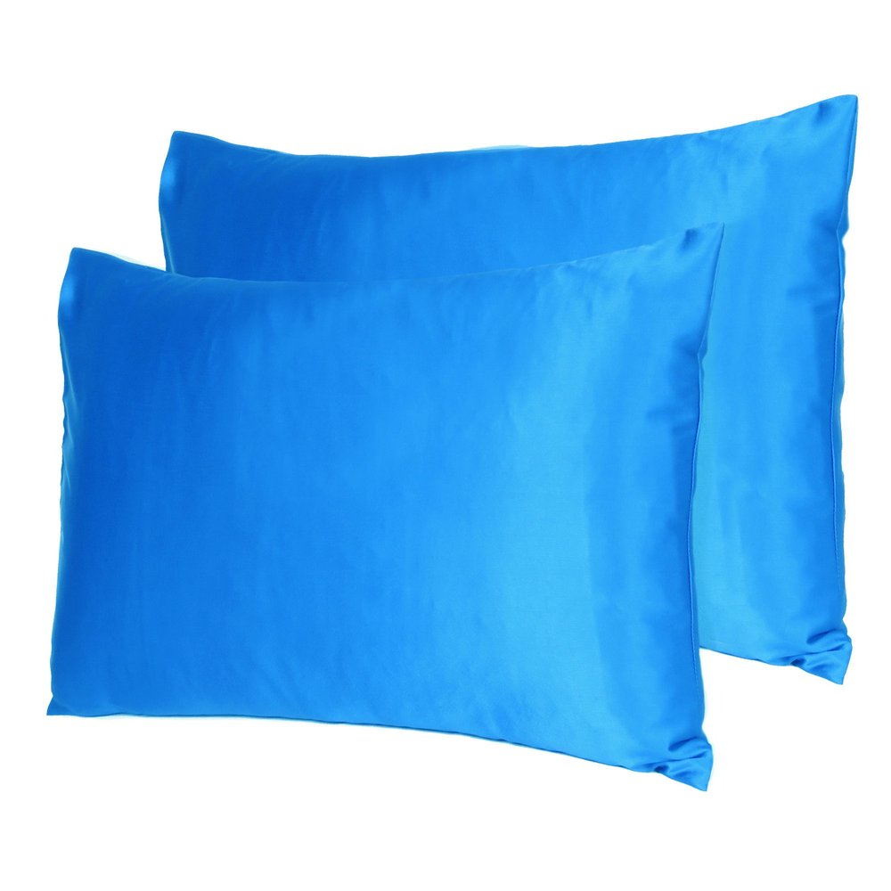 Juego de 2 fundas de almohada tamaño queen de satén sedoso Blue Dreamy