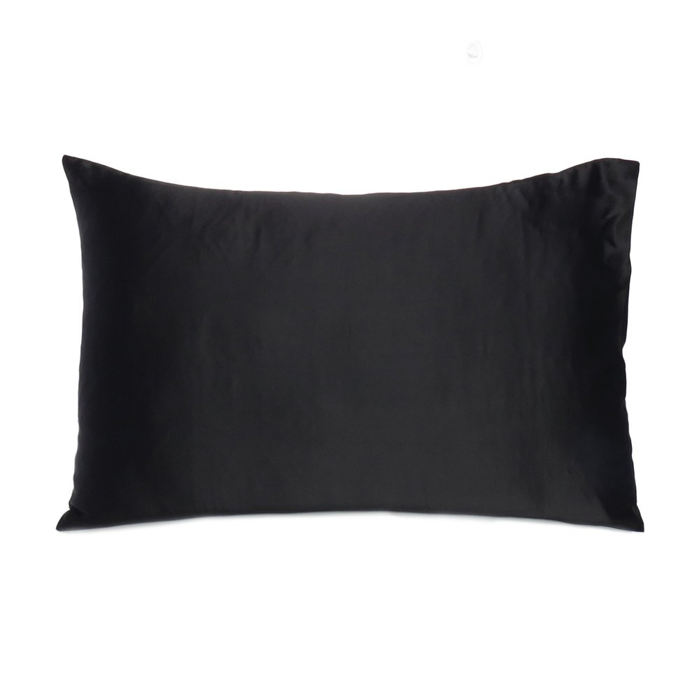 Juego de 2 fundas de almohada Queen de satén sedoso Black Dreamy