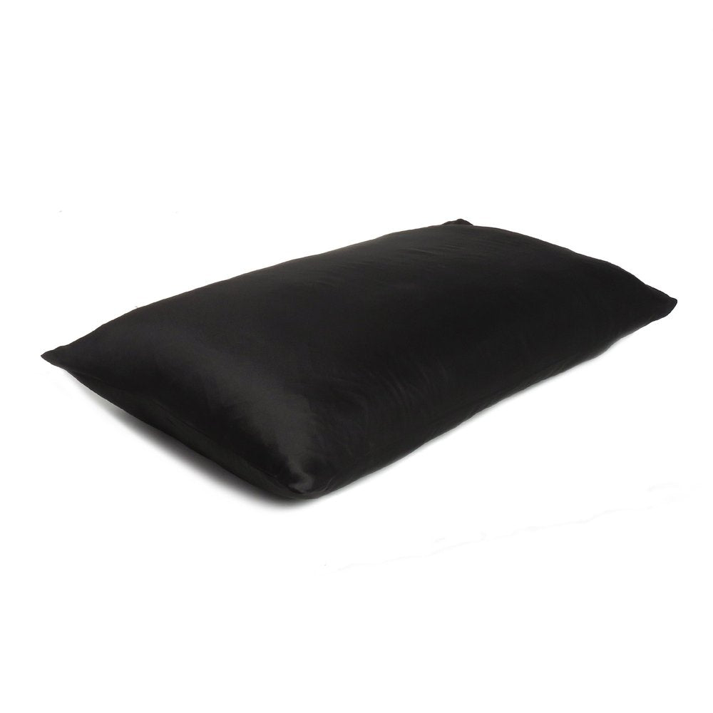 Juego de 2 fundas de almohada Queen de satén sedoso Black Dreamy