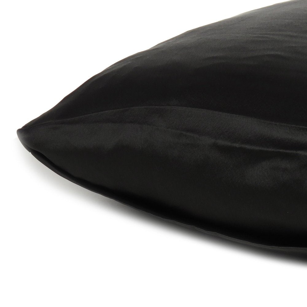 Juego de 2 fundas de almohada Queen de satén sedoso Black Dreamy