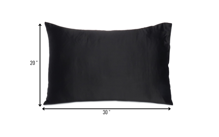 Juego de 2 fundas de almohada Queen de satén sedoso Black Dreamy