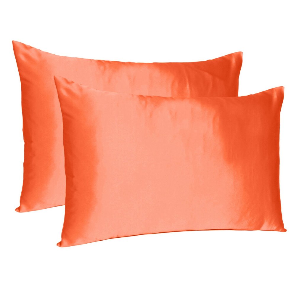 Juego de 2 fundas de almohada tamaño queen Poppy Dreamy de satén sedoso