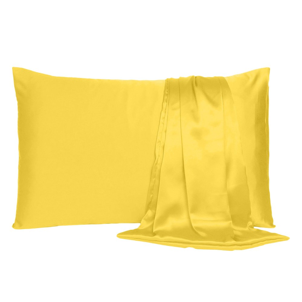 Juego de 2 fundas de almohada tamaño queen de satén sedoso Lemon Dreamy
