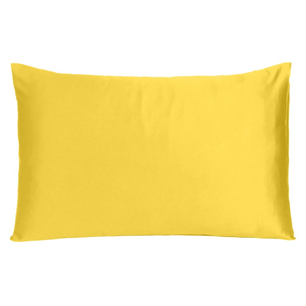 Juego de 2 fundas de almohada tamaño queen de satén sedoso Lemon Dreamy