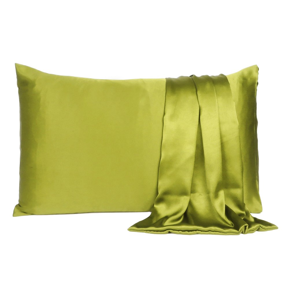 Juego de dos fundas de almohada tamaño queen de satén de seda con diseño de limoncillo Dreamy