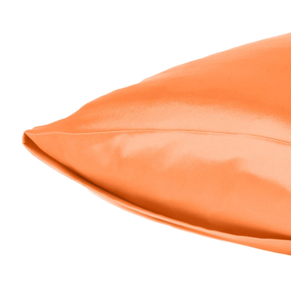 Juego de 2 fundas de almohada tamaño queen de satén sedoso Orange Dreamy