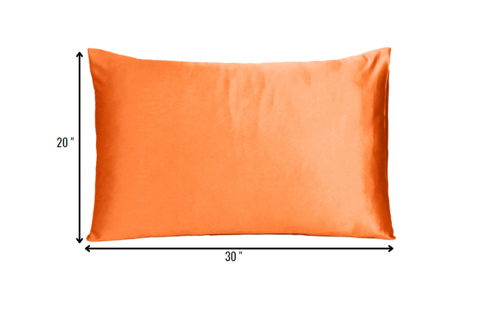 Juego de 2 fundas de almohada tamaño queen de satén sedoso Orange Dreamy