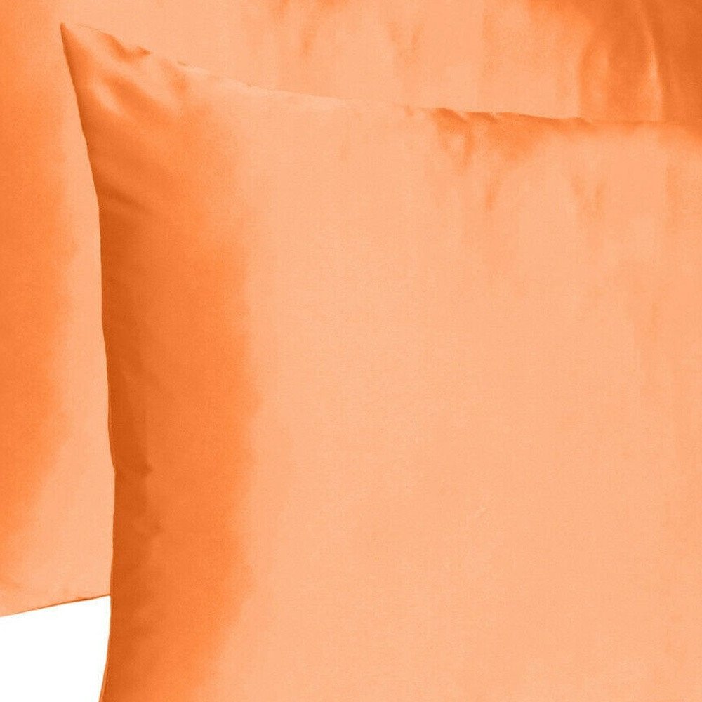 Juego de 2 fundas de almohada tamaño queen de satén sedoso Orange Dreamy