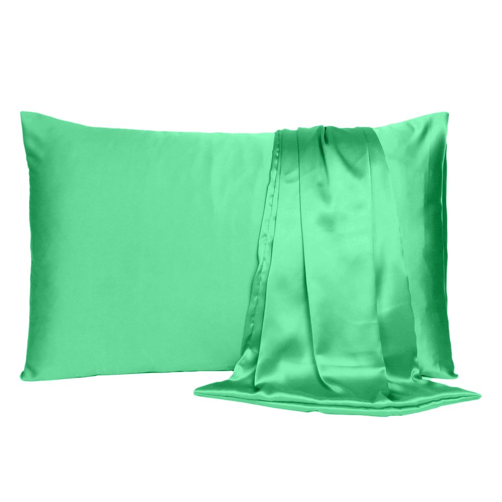 Juego de 2 fundas de almohada tamaño queen de satén sedoso Green Dreamy