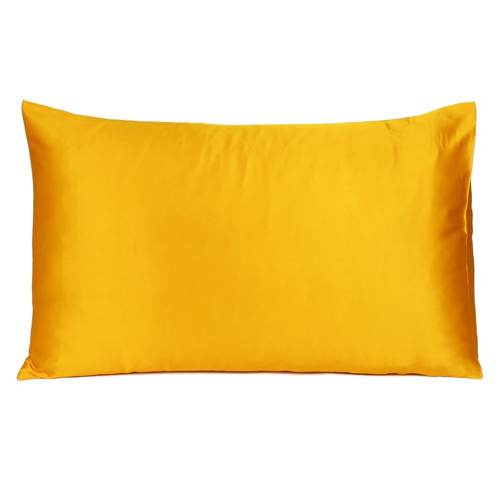 Juego de 2 fundas de almohada tamaño queen de satén sedoso Goldenrod Dreamy