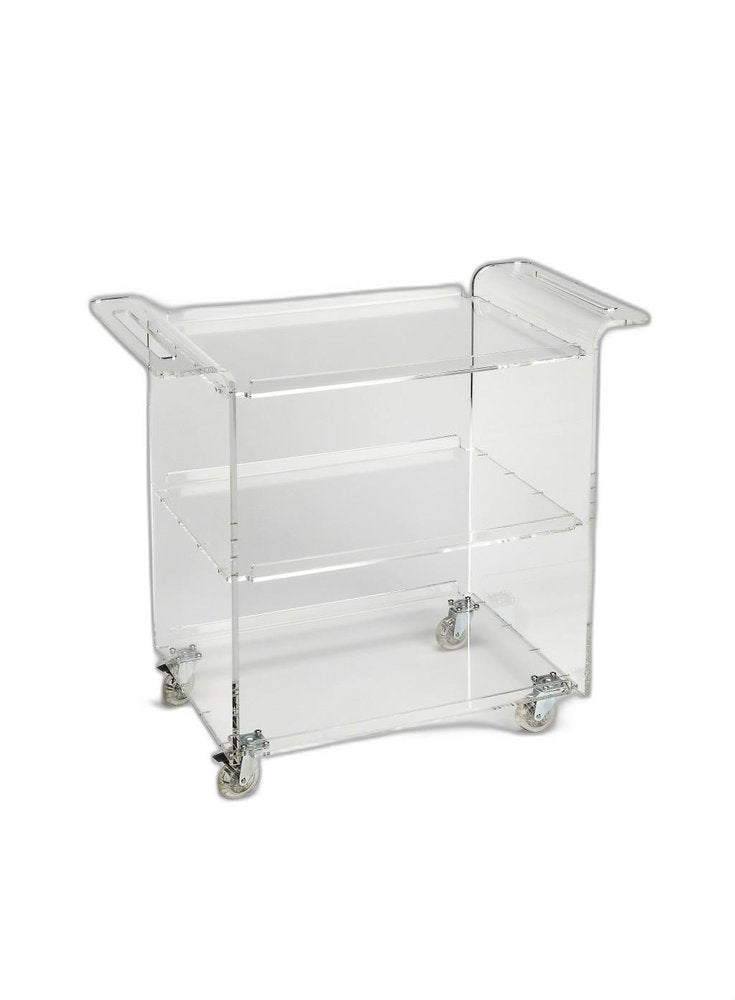 Carrito de barra con ruedas para servidor de acrílico transparente