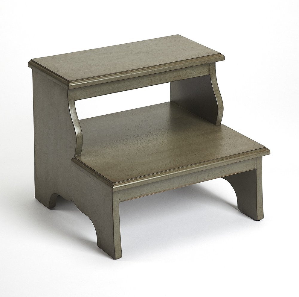 18" Handcrafted Silver Satin Step Stool