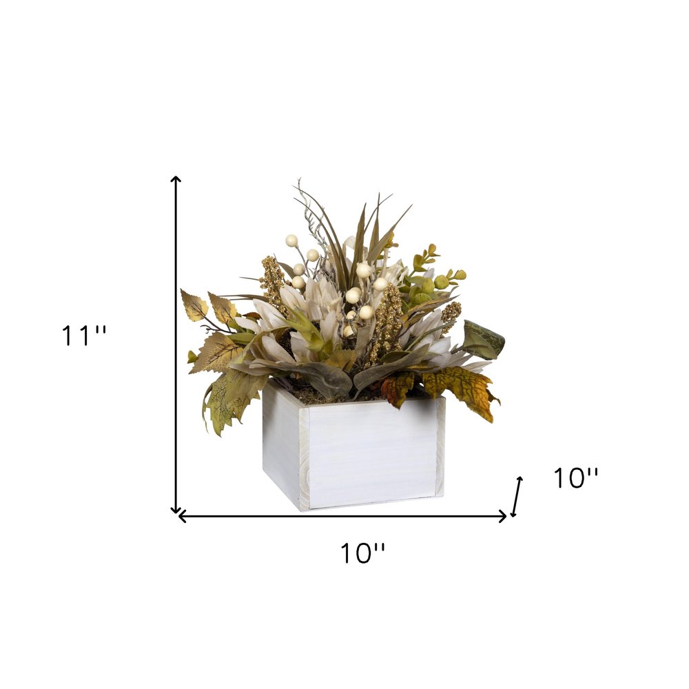 White Metal Square Planter Box