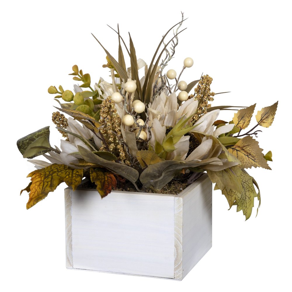 White Metal Square Planter Box