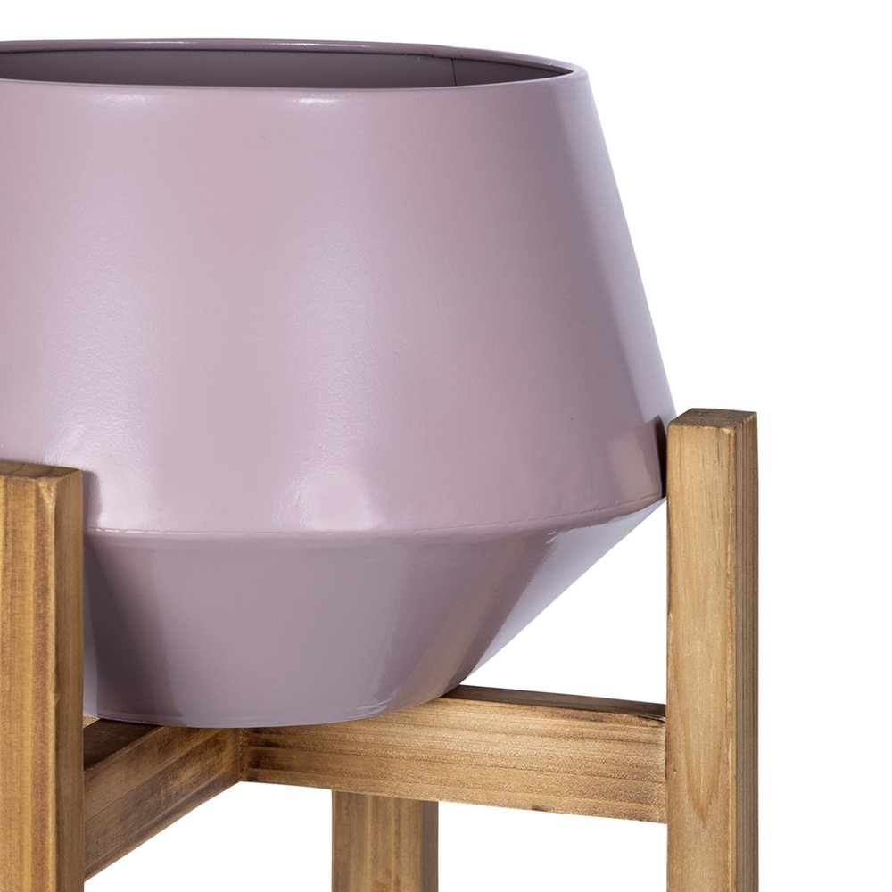 Pink Metal Hexagon Planter Box With Stand