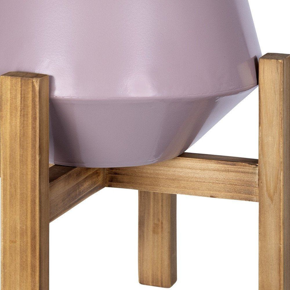 Pink Metal Hexagon Planter Box With Stand