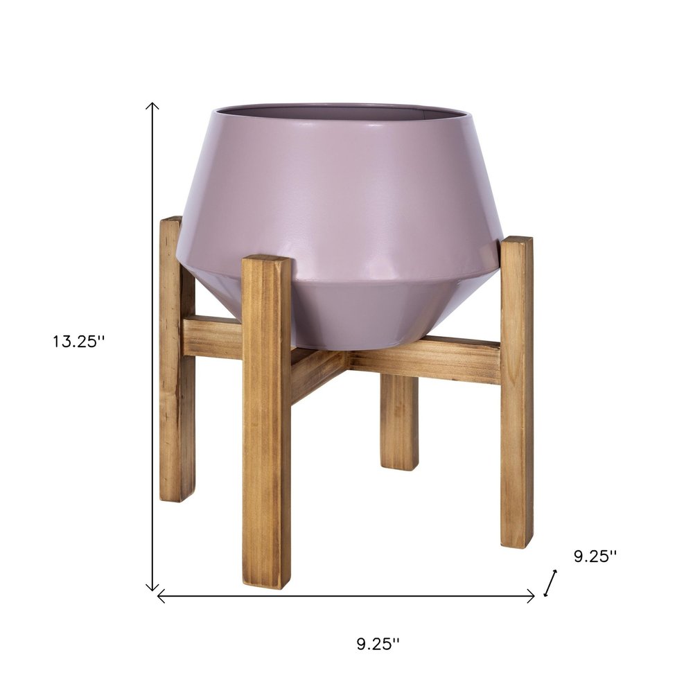 Pink Metal Hexagon Planter Box With Stand