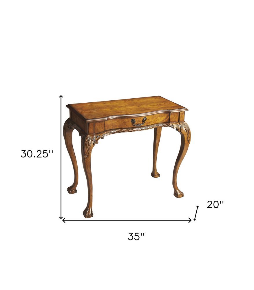 Escritorio de madera maciza marrón de 35"