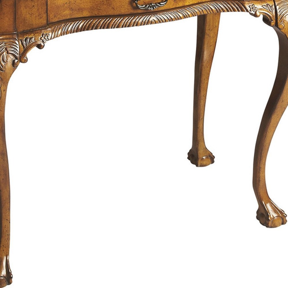 Escritorio de madera maciza marrón de 35"
