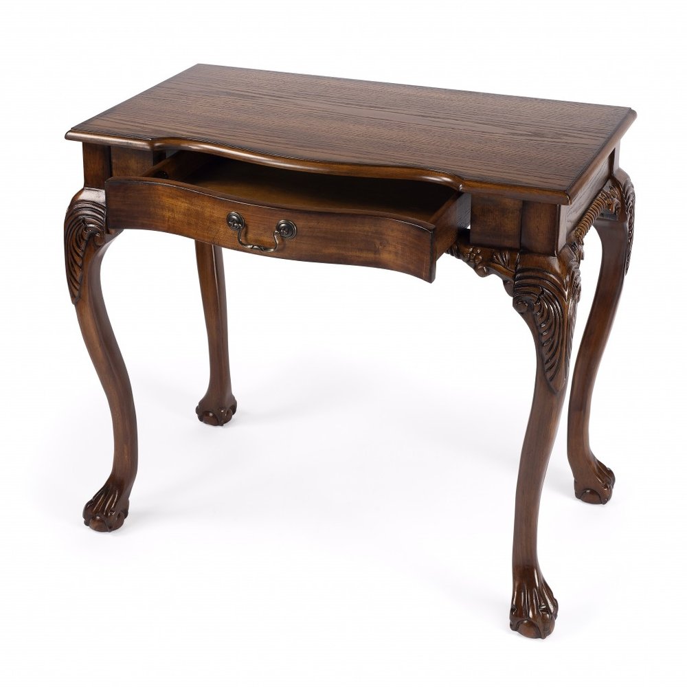 Escritorio de madera maciza marrón de 35"