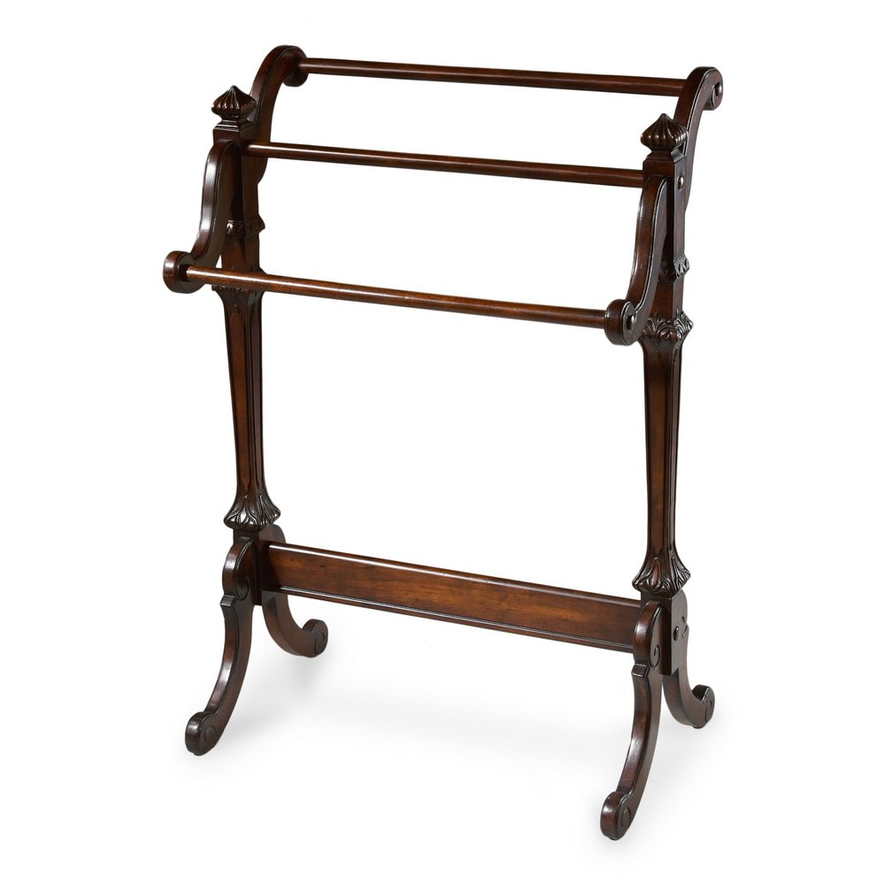 Soporte para mantas de madera de cerezo de 29" de profundidad
